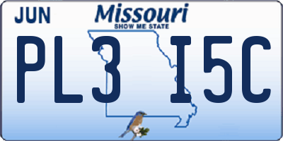 MO license plate PL3I5C