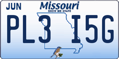 MO license plate PL3I5G