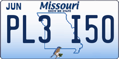 MO license plate PL3I5O