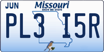 MO license plate PL3I5R