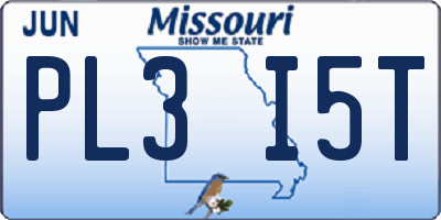 MO license plate PL3I5T
