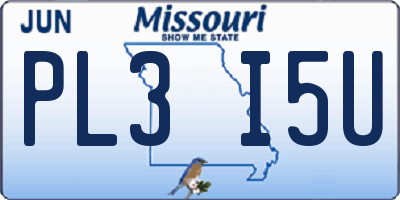 MO license plate PL3I5U