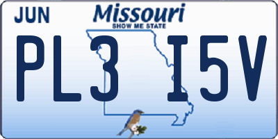 MO license plate PL3I5V