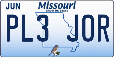 MO license plate PL3J0R