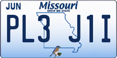 MO license plate PL3J1I