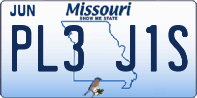 MO license plate PL3J1S