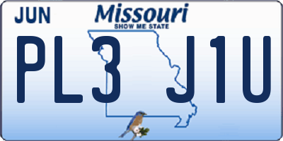 MO license plate PL3J1U