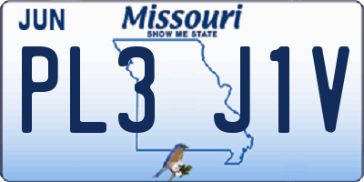 MO license plate PL3J1V