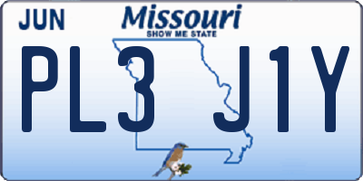 MO license plate PL3J1Y