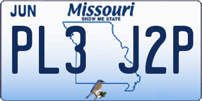 MO license plate PL3J2P