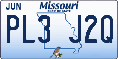 MO license plate PL3J2Q