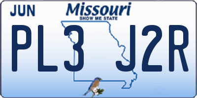 MO license plate PL3J2R