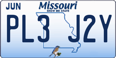 MO license plate PL3J2Y
