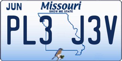 MO license plate PL3J3V