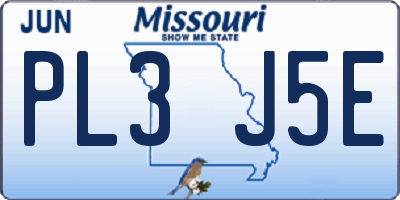 MO license plate PL3J5E