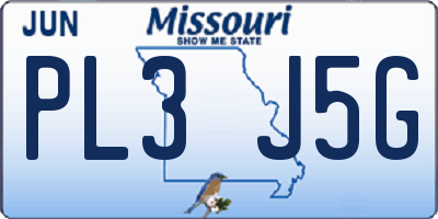 MO license plate PL3J5G