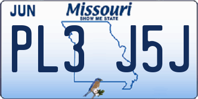 MO license plate PL3J5J