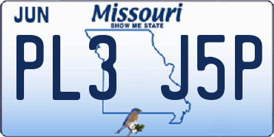 MO license plate PL3J5P
