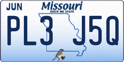 MO license plate PL3J5Q