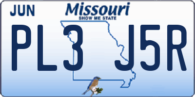 MO license plate PL3J5R