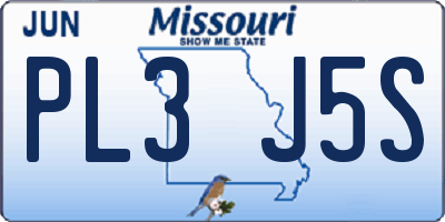 MO license plate PL3J5S