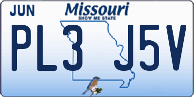 MO license plate PL3J5V