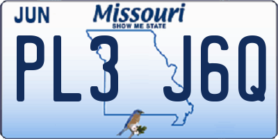 MO license plate PL3J6Q