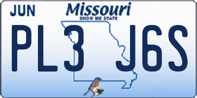 MO license plate PL3J6S