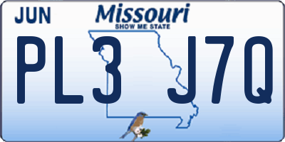 MO license plate PL3J7Q