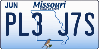 MO license plate PL3J7S
