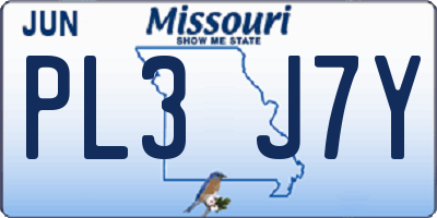 MO license plate PL3J7Y