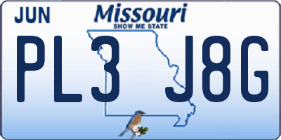 MO license plate PL3J8G