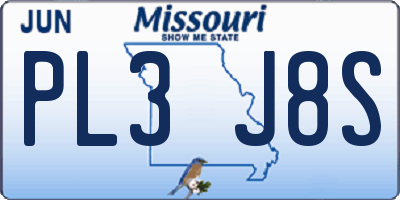MO license plate PL3J8S