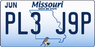 MO license plate PL3J9P