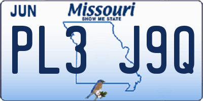 MO license plate PL3J9Q