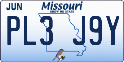 MO license plate PL3J9Y
