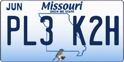 MO license plate PL3K2H