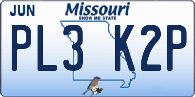 MO license plate PL3K2P