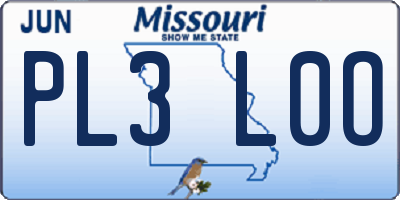 MO license plate PL3L0O