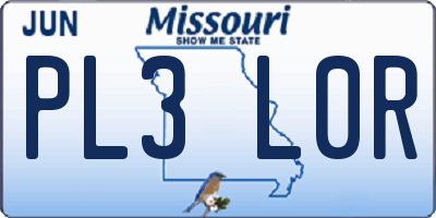 MO license plate PL3L0R