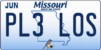 MO license plate PL3L0S