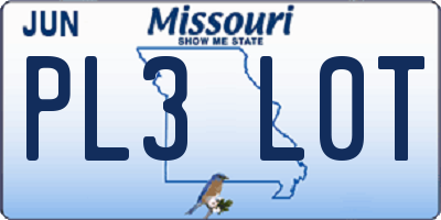 MO license plate PL3L0T