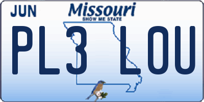 MO license plate PL3L0U