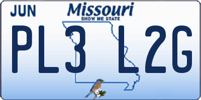 MO license plate PL3L2G