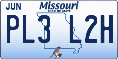 MO license plate PL3L2H
