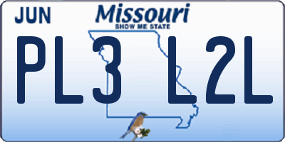 MO license plate PL3L2L