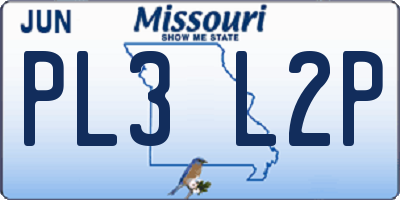 MO license plate PL3L2P