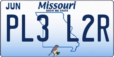 MO license plate PL3L2R