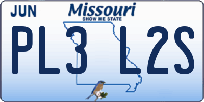 MO license plate PL3L2S