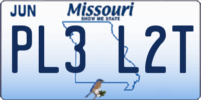 MO license plate PL3L2T